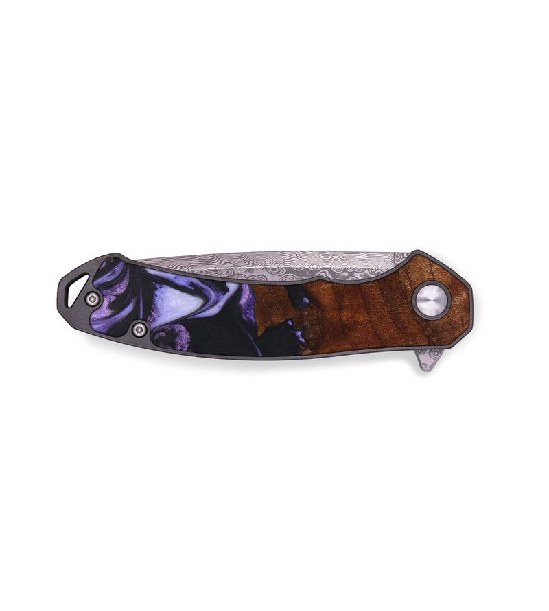 EDC Wood+Resin Pocket Knife - Nehemiah (Purple, 640324)