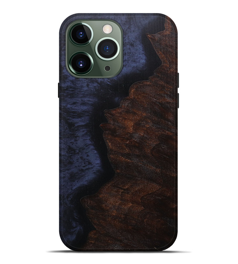 iPhone 13 Pro Max Wood+Resin Live Edge Phone Case - Elna (Pure Black, 589811)