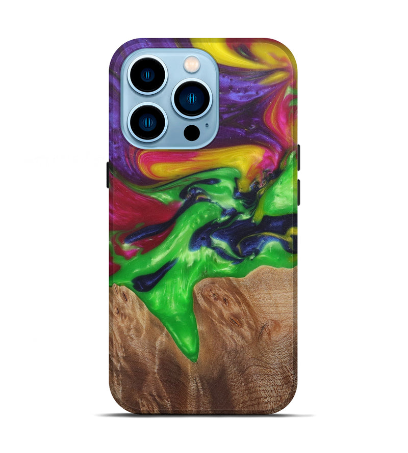 iPhone 14 Pro Wood+Resin Live Edge Phone Case - Fletcher (Purple, 585596)
