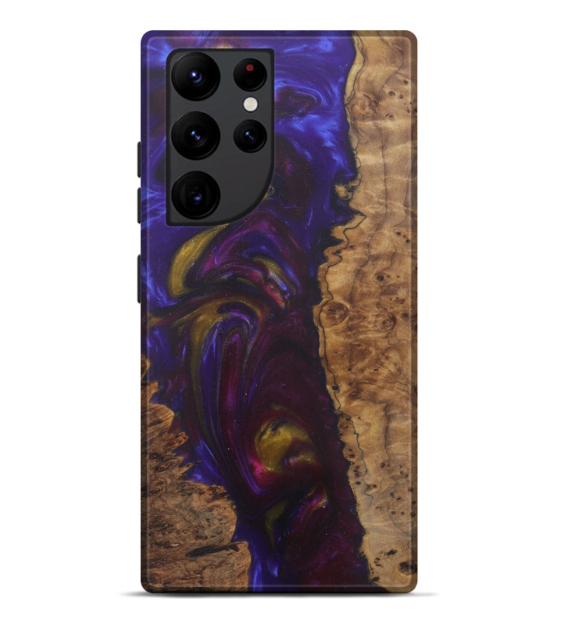 Galaxy S22 Ultra Wood+Resin Live Edge Phone Case - Justin (Purple, 575496)