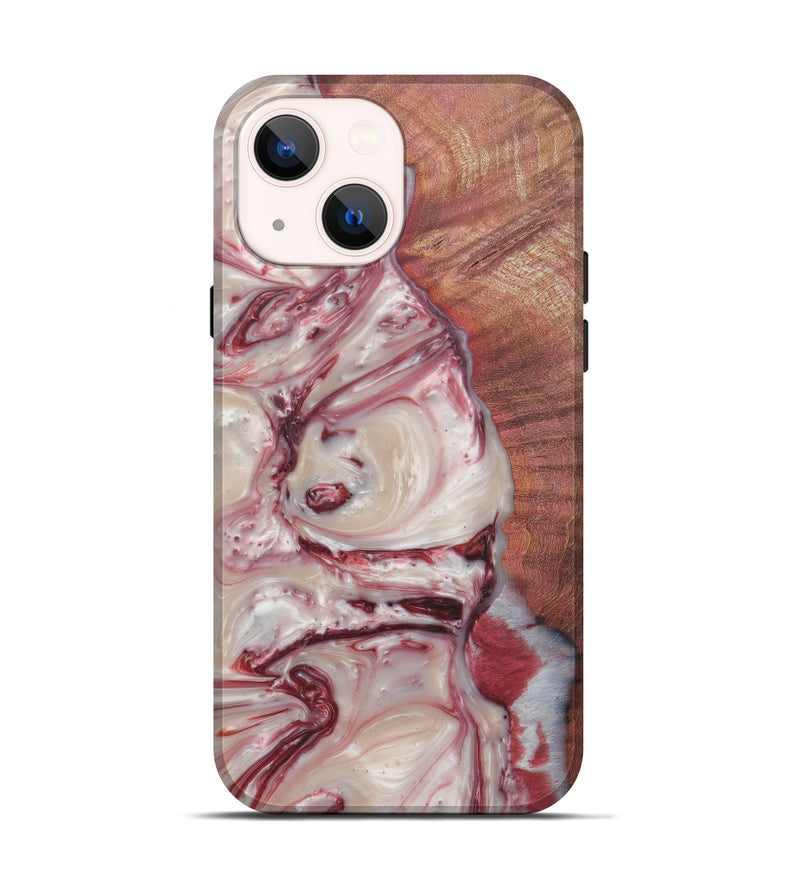 iPhone 13 Wood+Resin Live Edge Phone Case - Drona (Dark Red, 579150)