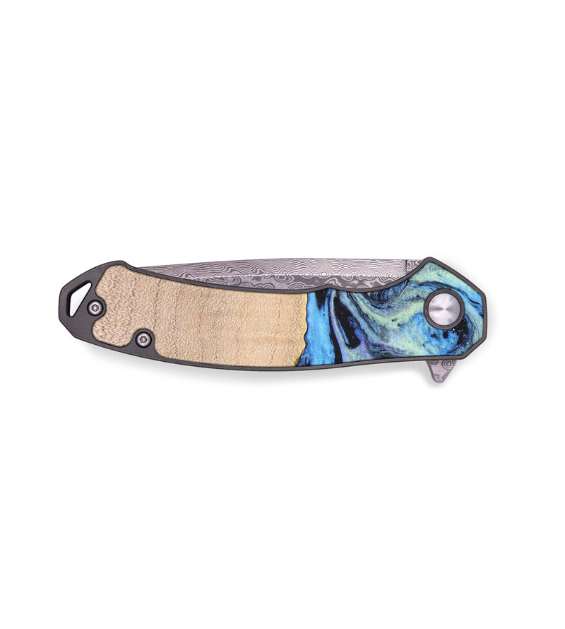 EDC Wood+Resin Pocket Knife - Marissa (Blue, 637063)