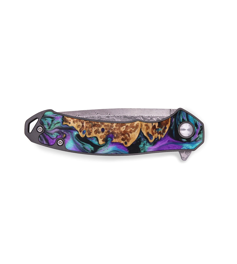EDC Wood+Resin Pocket Knife - Jonah (Purple, 640315)