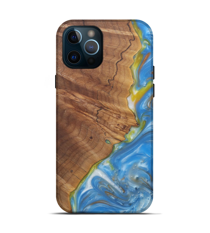 iPhone 12 Pro Wood+Resin Live Edge Phone Case - Kial (Light Blue, 579137)