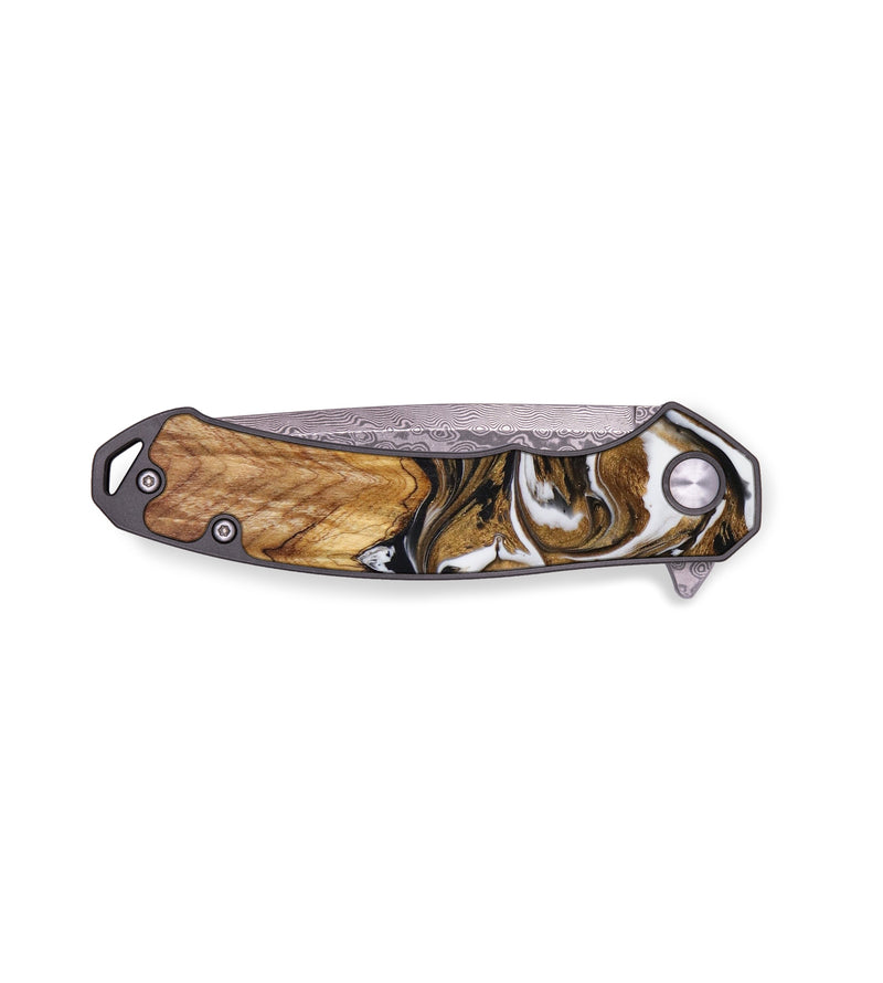 EDC Wood+Resin Pocket Knife - Chandler (Black & White, 642788)