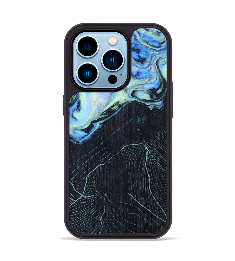 iPhone 14 Pro Wood+Resin Phone Case - Kannon (Aurora, 617724)