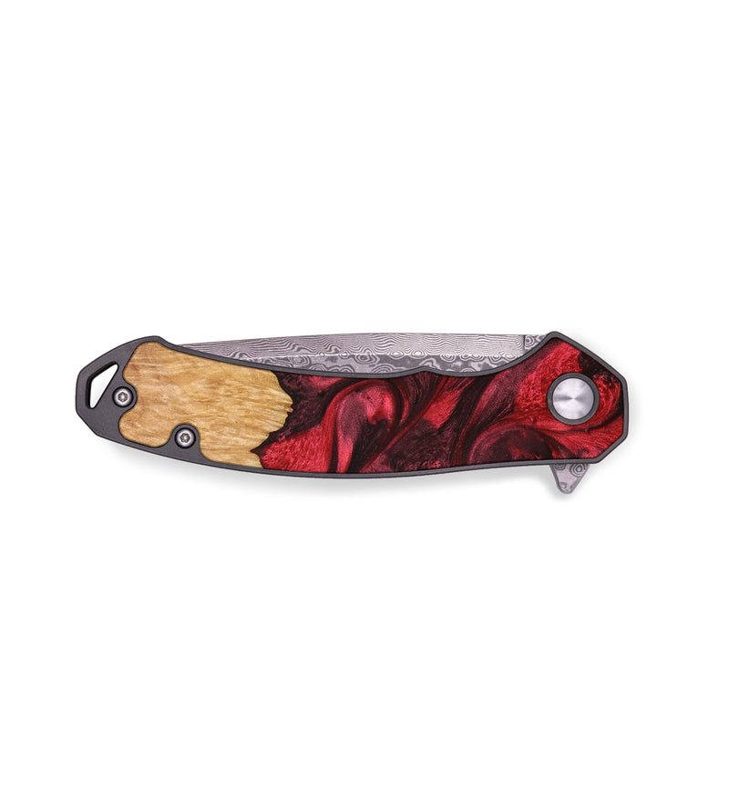 EDC Wood+Resin Pocket Knife - Nora (Red, 640020)