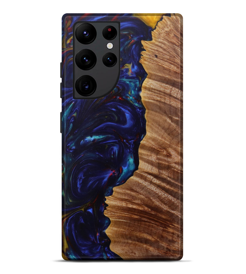 Galaxy S22 Ultra Wood+Resin Live Edge Phone Case - Guenna (Dark Blue, 584040)