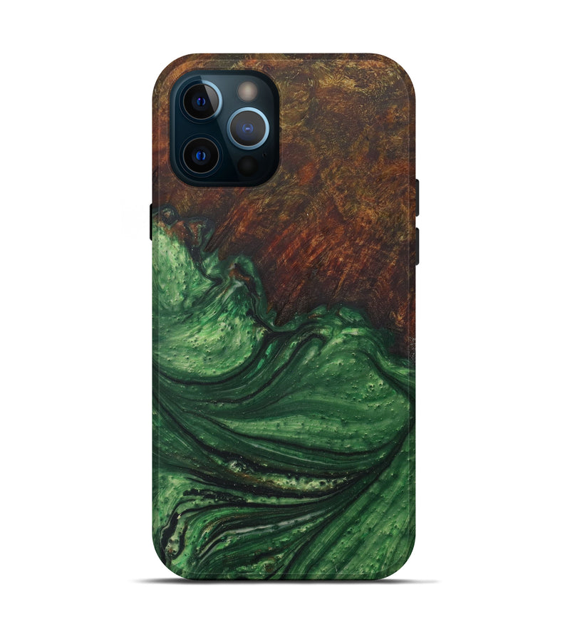 iPhone 12 Pro Wood+Resin Live Edge Phone Case - Zia (Dark Green, 587064)