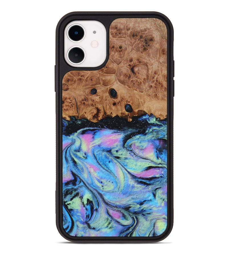 iPhone 11 Wood+Resin Phone Case - Dennis (Aurora, 617713)