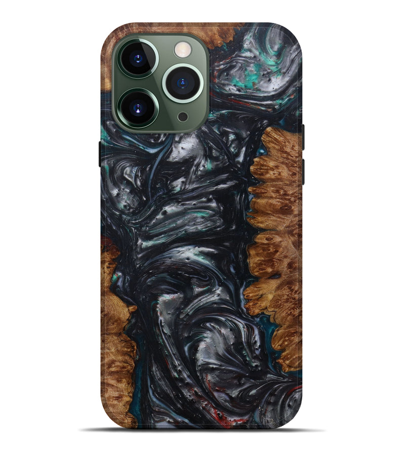 iPhone 13 Pro Max Wood+Resin Live Edge Phone Case - Stacey (Metallic, 582871)