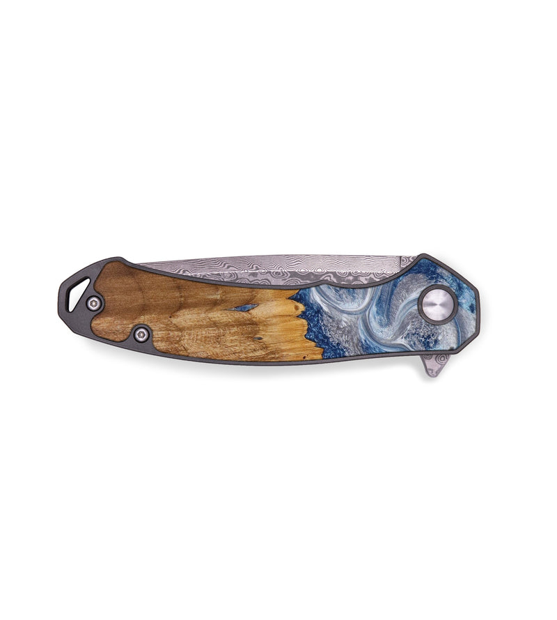 EDC Wood+Resin Pocket Knife - Orville (Blue, 641863)