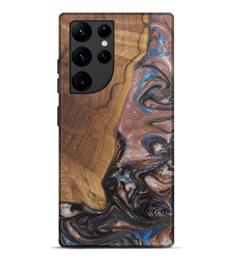 Galaxy S22 Ultra Wood+Resin Live Edge Phone Case - Seraphine (Dark Red, 576797)