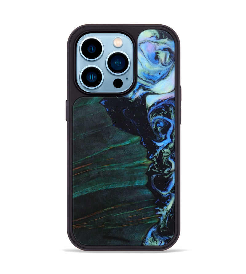 iPhone 14 Pro Wood+Resin Phone Case - Evelina (Aurora, 618499)