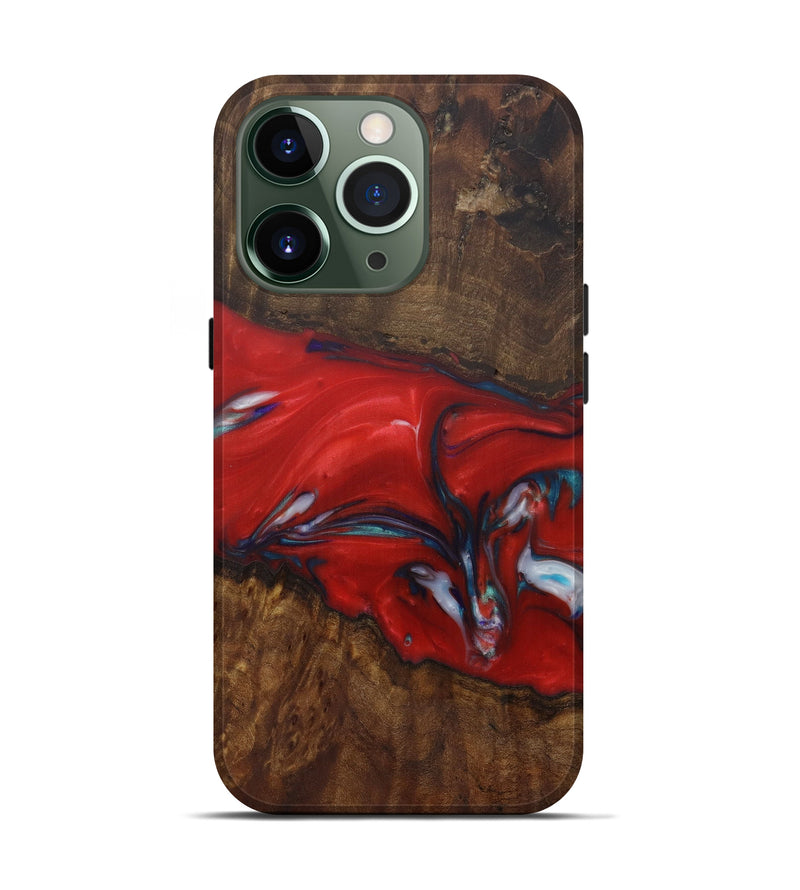 iPhone 13 Pro Wood+Resin Live Edge Phone Case - Jewelle (Dark Red, 573576)