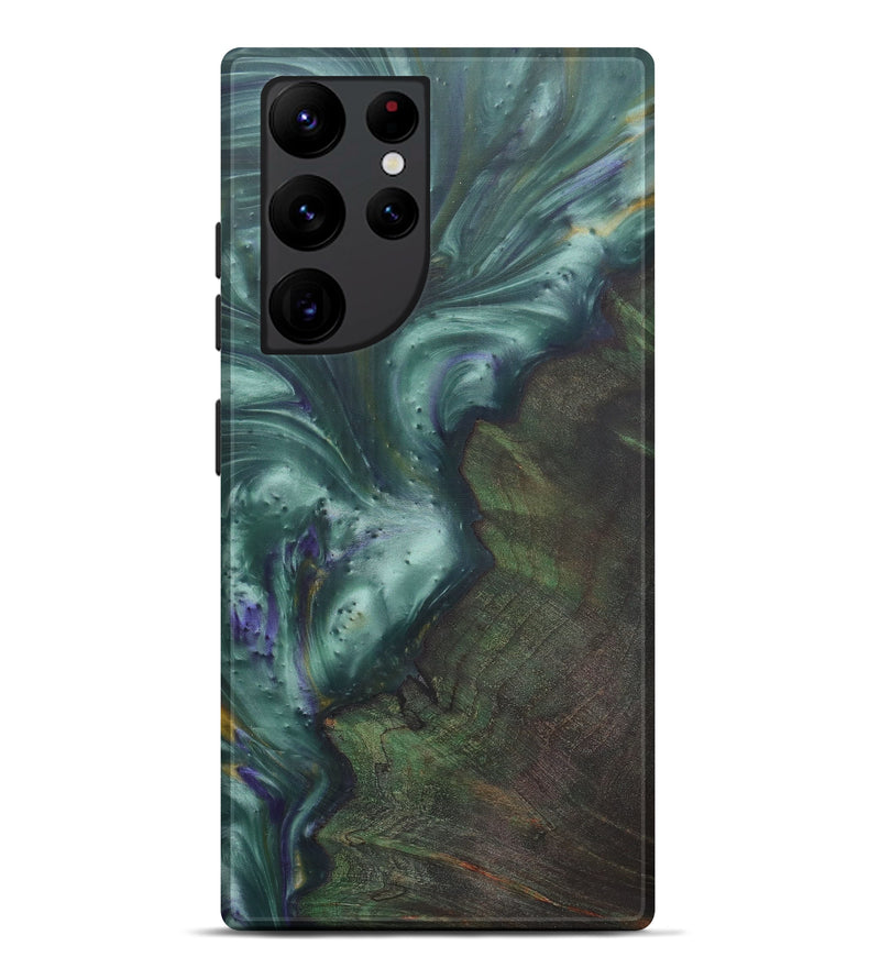 Galaxy S22 Ultra Wood+Resin Live Edge Phone Case - Elysia (Dark Green, 576745)