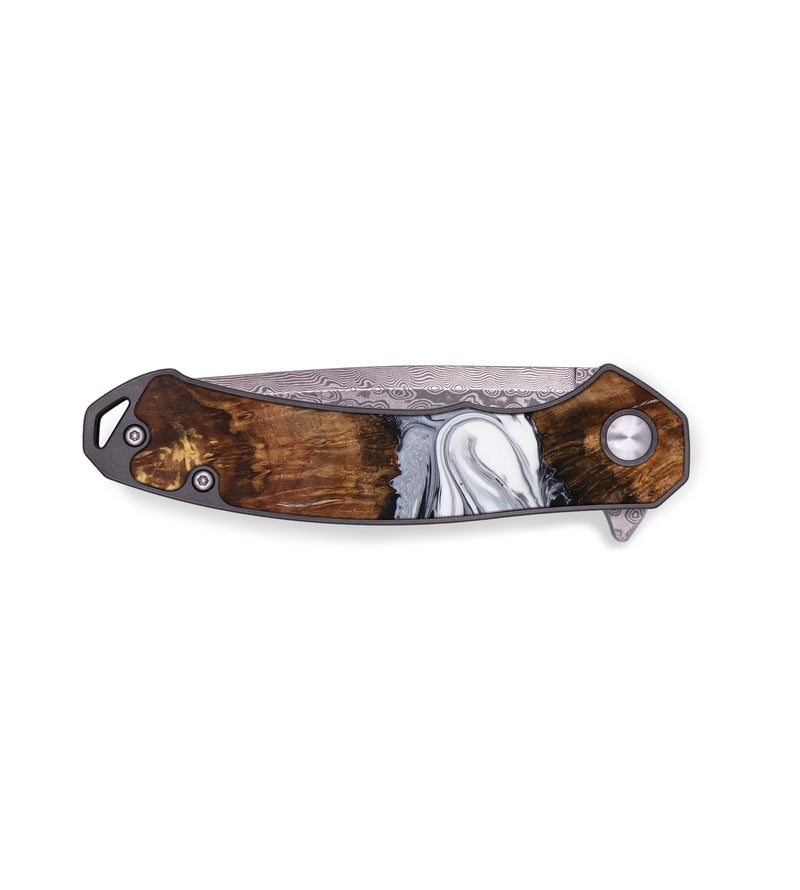 EDC Wood+Resin Pocket Knife - Albert (Black & White, 642789)