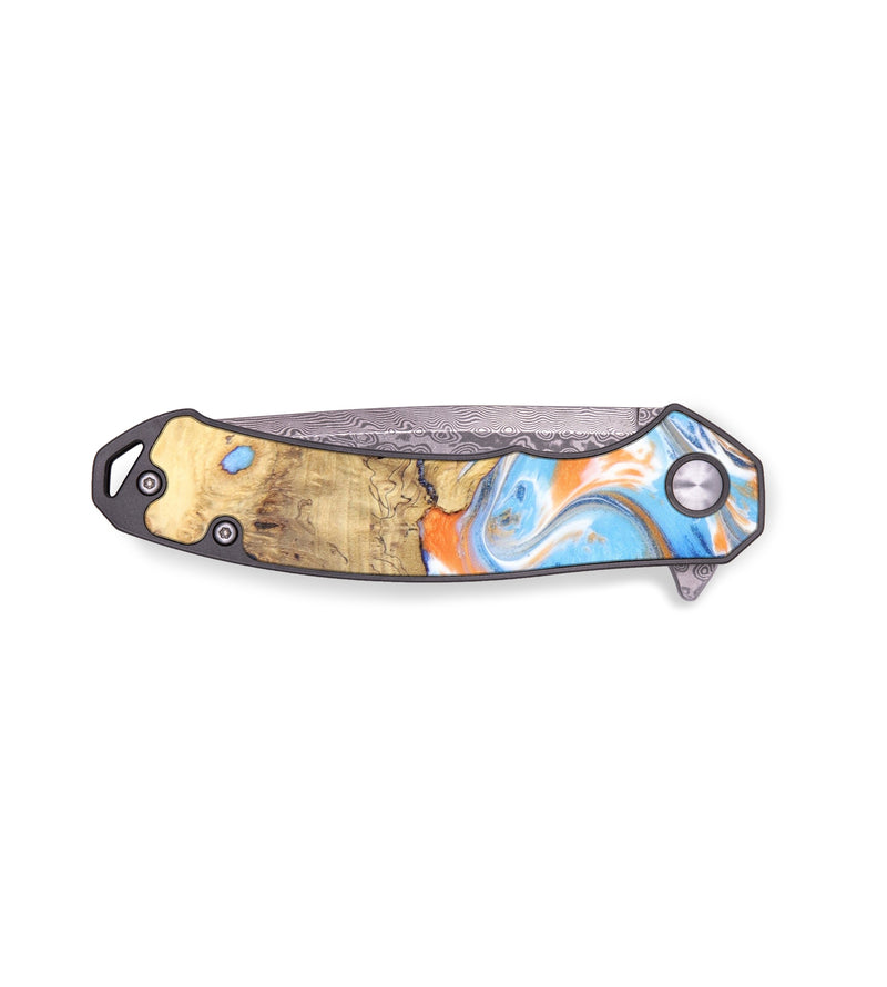 EDC Wood+Resin Pocket Knife - Aitana (Blue, 636426)