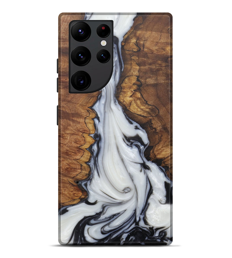 Galaxy S22 Ultra Wood+Resin Live Edge Phone Case - Truus (Black & White, 571539)