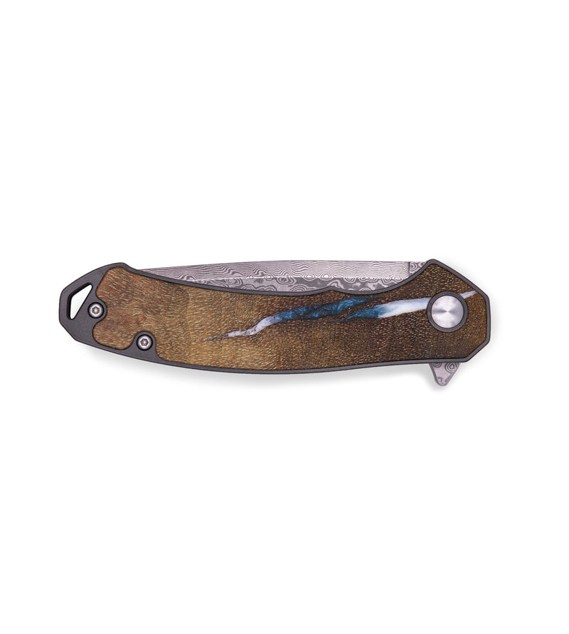 EDC Wood+Resin Pocket Knife - Leonard (Blue, 636428)
