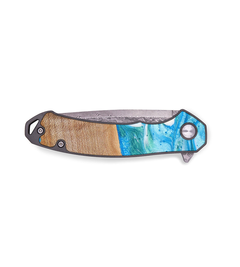 EDC Wood+Resin Pocket Knife - Devin (Blue, 637068)