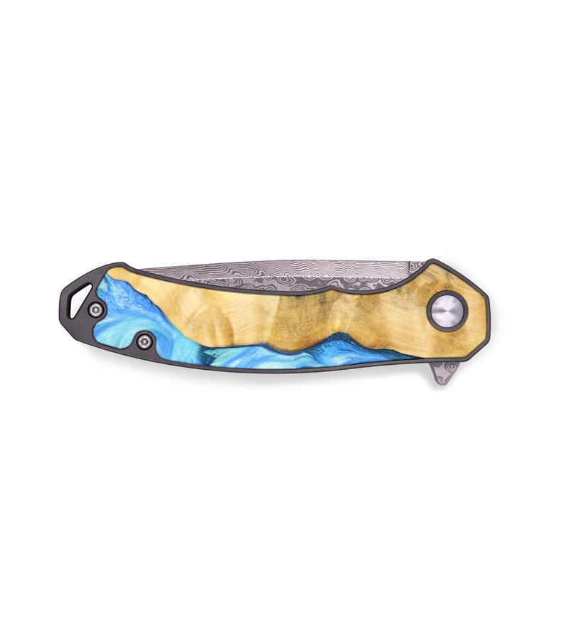 EDC Wood+Resin Pocket Knife - Joselyn (Blue, 637070)
