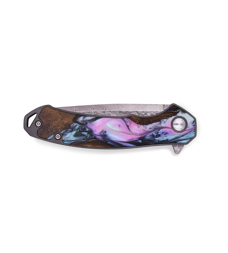 EDC Wood+Resin Pocket Knife - Jessica (Purple, 636441)