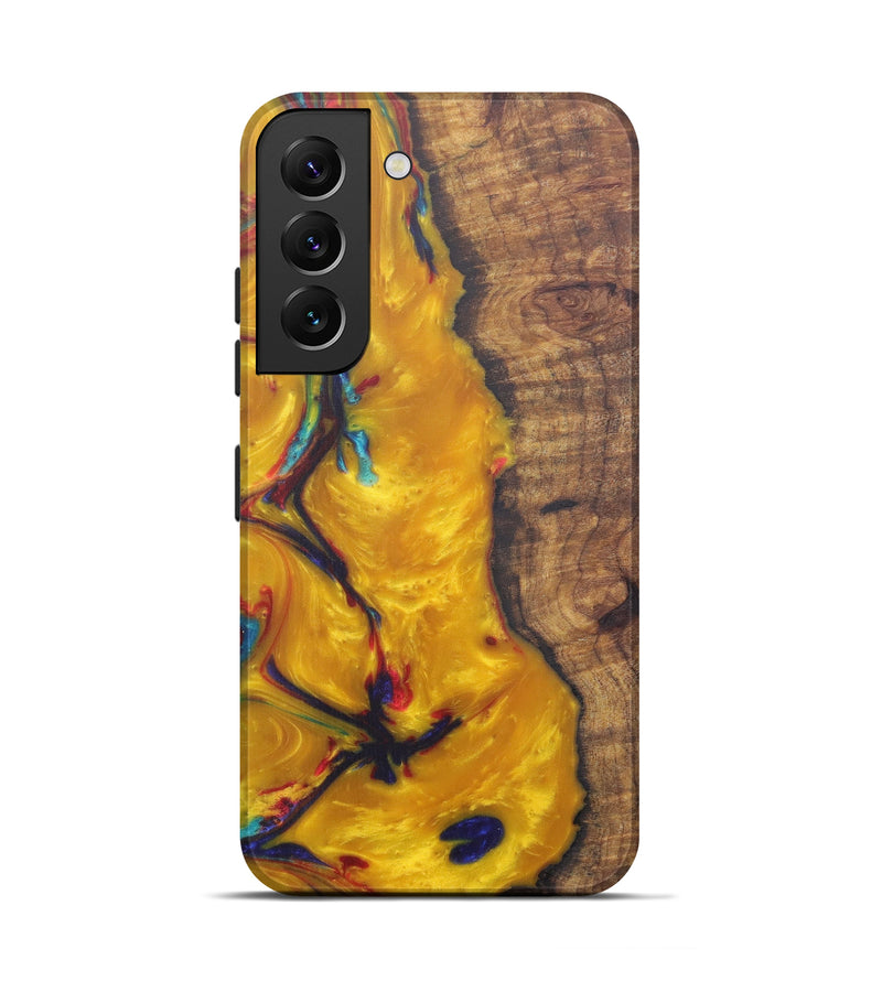 Galaxy S22 Wood+Resin Live Edge Phone Case - Open (Dark Red, 574895)