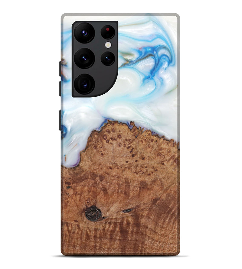 Galaxy S22 Ultra Wood+Resin Live Edge Phone Case - Zarla (Light Blue, 579132)