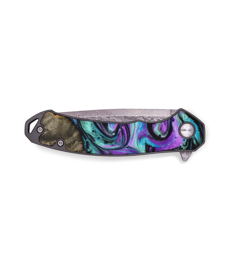 EDC Wood+Resin Pocket Knife - Kaylin (Purple, 641239)