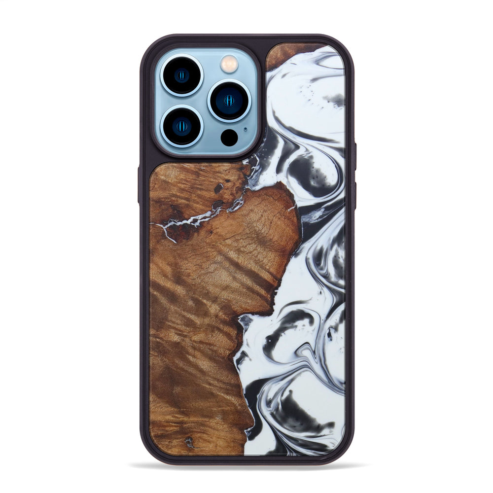 iPhone 14 Pro Max Wood+Resin Phone Case - Milli (Black & White, 597487 iPhone 14 Pro Max Wood+Resin Phone Case - Milli (Black & White, 597487