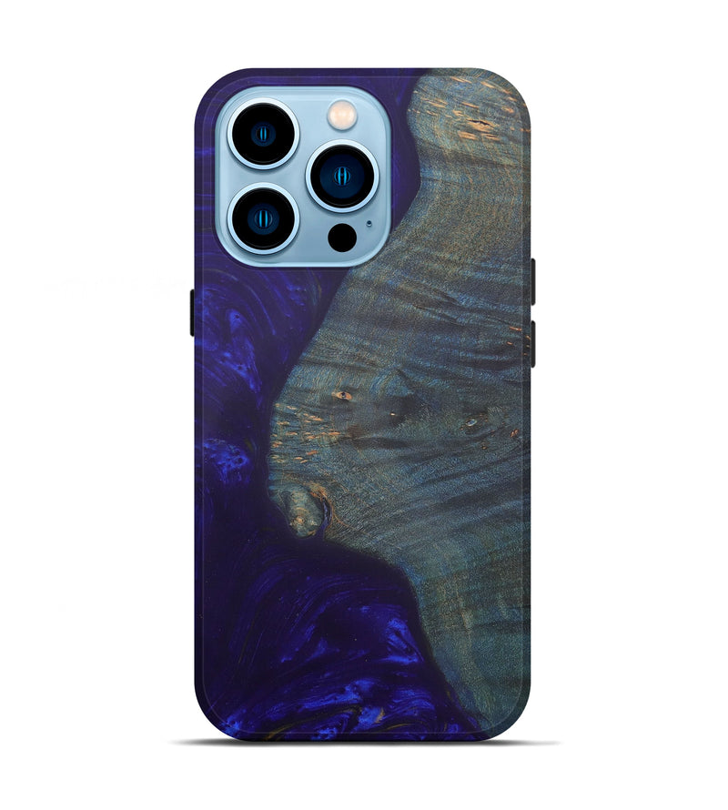 iPhone 14 Pro Wood+Resin Live Edge Phone Case - Ricca (Dark Blue, 581677)
