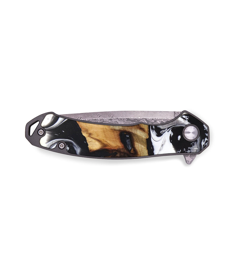 EDC Wood+Resin Pocket Knife - Delilah (Black & White, 636493)