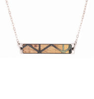 Bar Wood+Resin Necklace - Huey (Pattern, 623731)