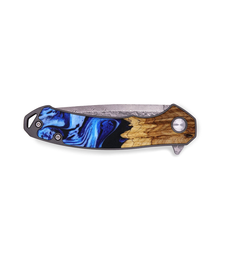 EDC Wood+Resin Pocket Knife - Colton (Blue, 641875)