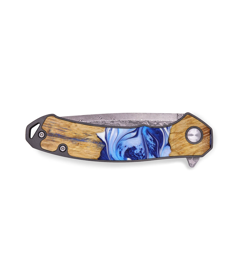 EDC Wood+Resin Pocket Knife - Halle (Blue, 641482)