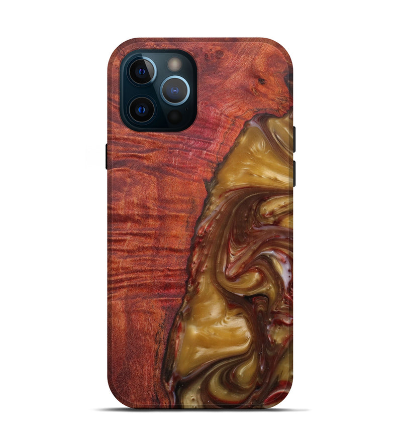 iPhone 12 Pro Wood+Resin Live Edge Phone Case - Lingyan (Dark Red, 588692)