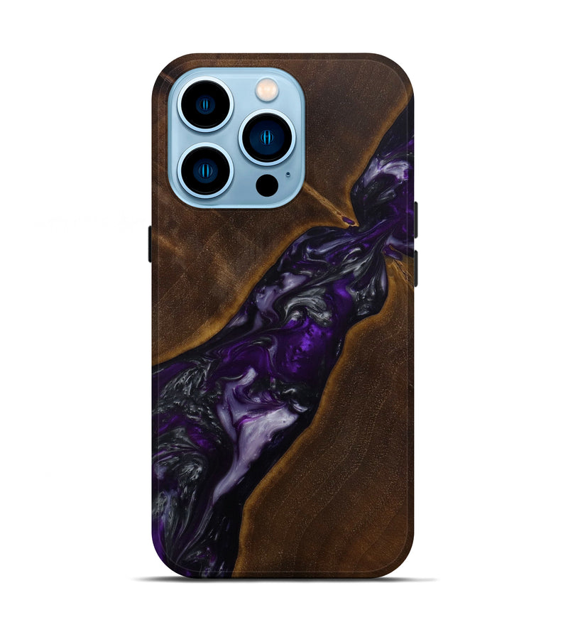 iPhone 14 Pro Wood+Resin Live Edge Phone Case - Carmody (Purple, 586275)