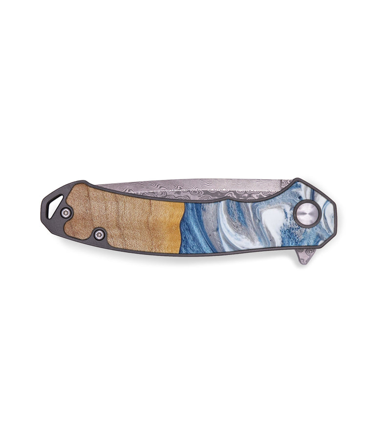 EDC Wood+Resin Pocket Knife - Julia (Blue, 641874)