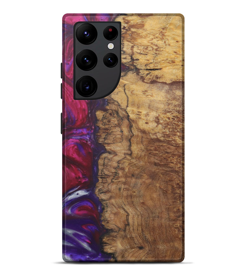 Galaxy S22 Ultra Wood+Resin Live Edge Phone Case - Leanor (Purple, 575494)