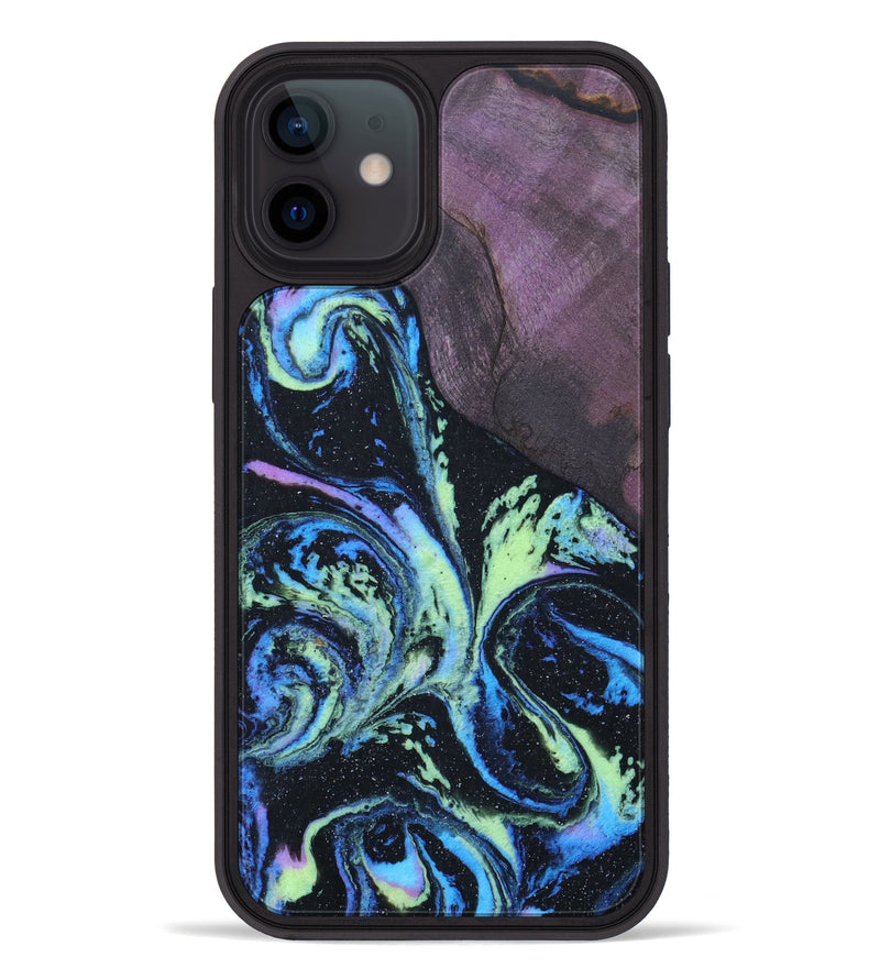 iPhone 12 Wood+Resin Phone Case - Konnor (Aurora, 617629)