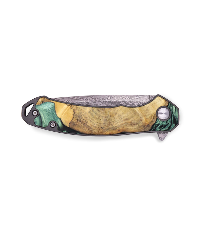 EDC Wood+Resin Pocket Knife - Jazlyn (Green, 637087)