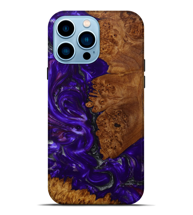 iPhone 14 Pro Max Wood+Resin Live Edge Phone Case - Dyana (Purple, 588744)
