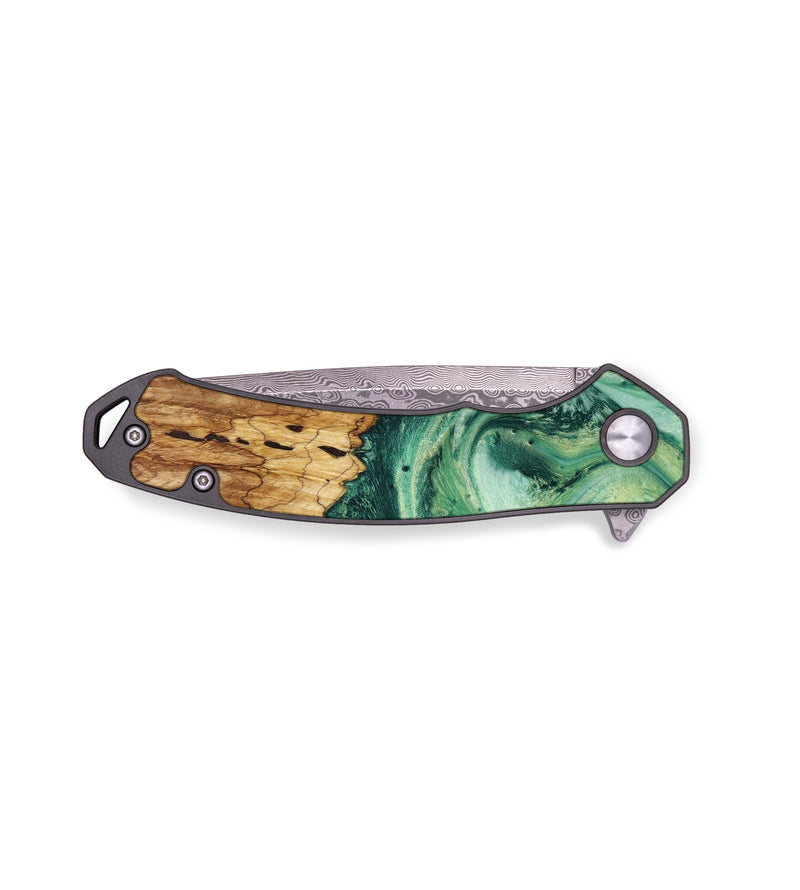 EDC Wood+Resin Pocket Knife - Bodhi (Green, 641886)