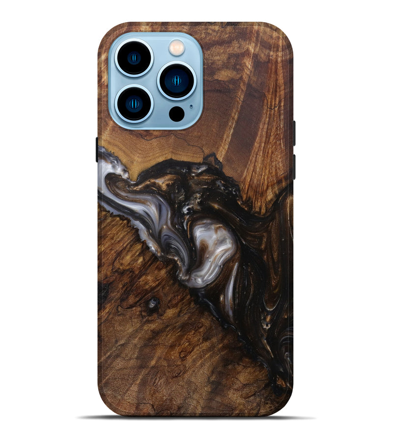iPhone 14 Pro Max Wood+Resin Live Edge Phone Case - Diego (Metallic, 584085)