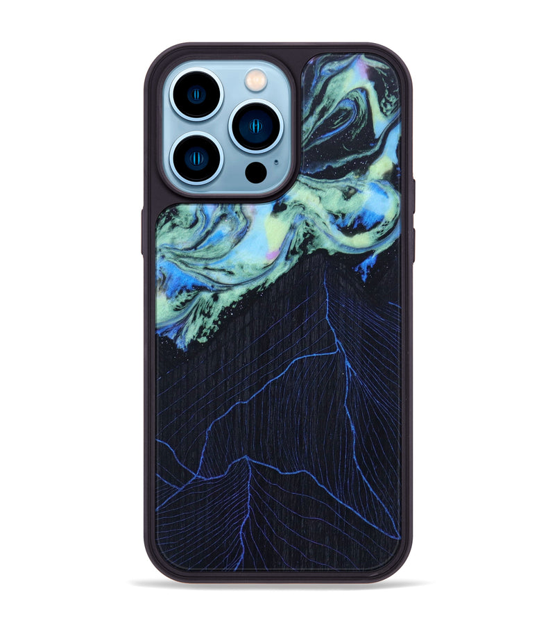 iPhone 14 Pro Max Wood+Resin Phone Case - Araceli (Aurora, 618554)