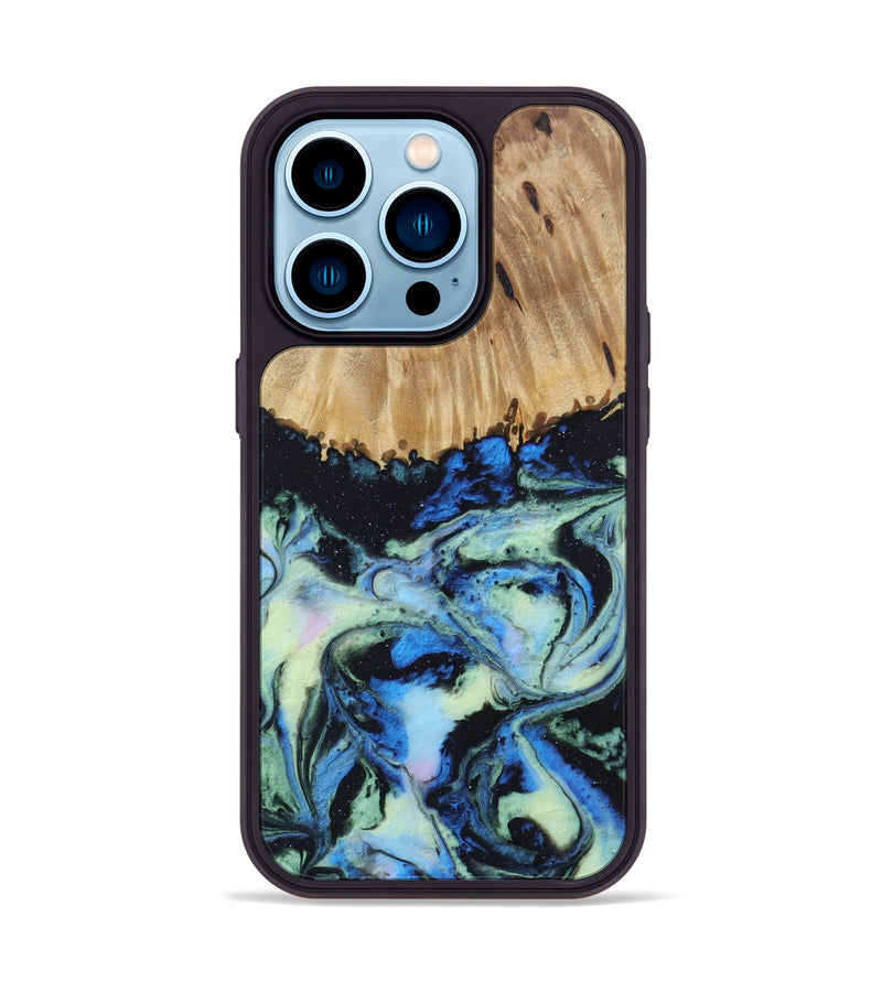 iPhone 14 Pro Wood+Resin Phone Case - Foster (Aurora, 618560)