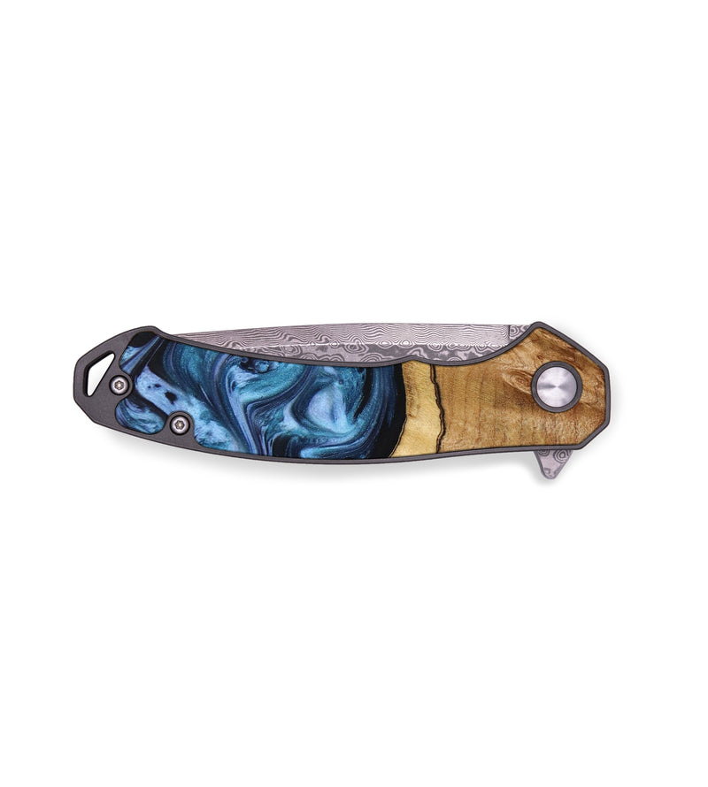EDC Wood+Resin Pocket Knife - Naomi (Blue, 641870)