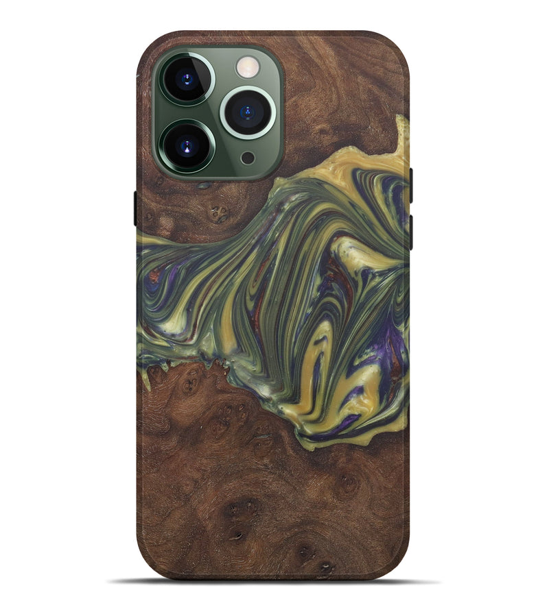 iPhone 13 Pro Max Wood+Resin Live Edge Phone Case - Reina (Metallic, 581727)