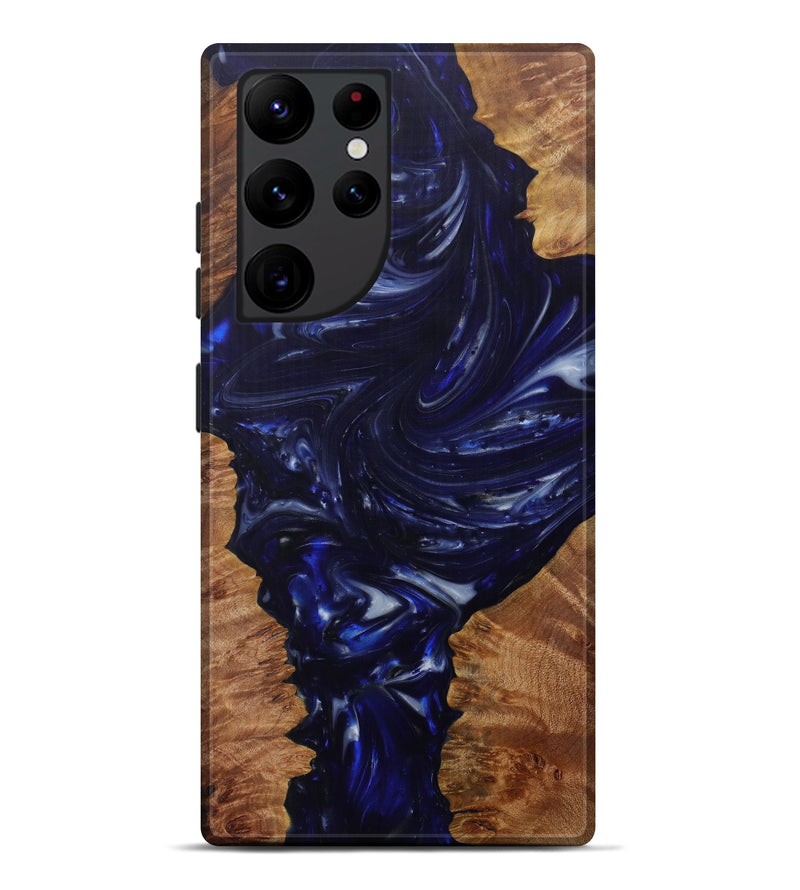 Galaxy S22 Ultra Wood+Resin Live Edge Phone Case - Joana (Dark Blue, 571507)